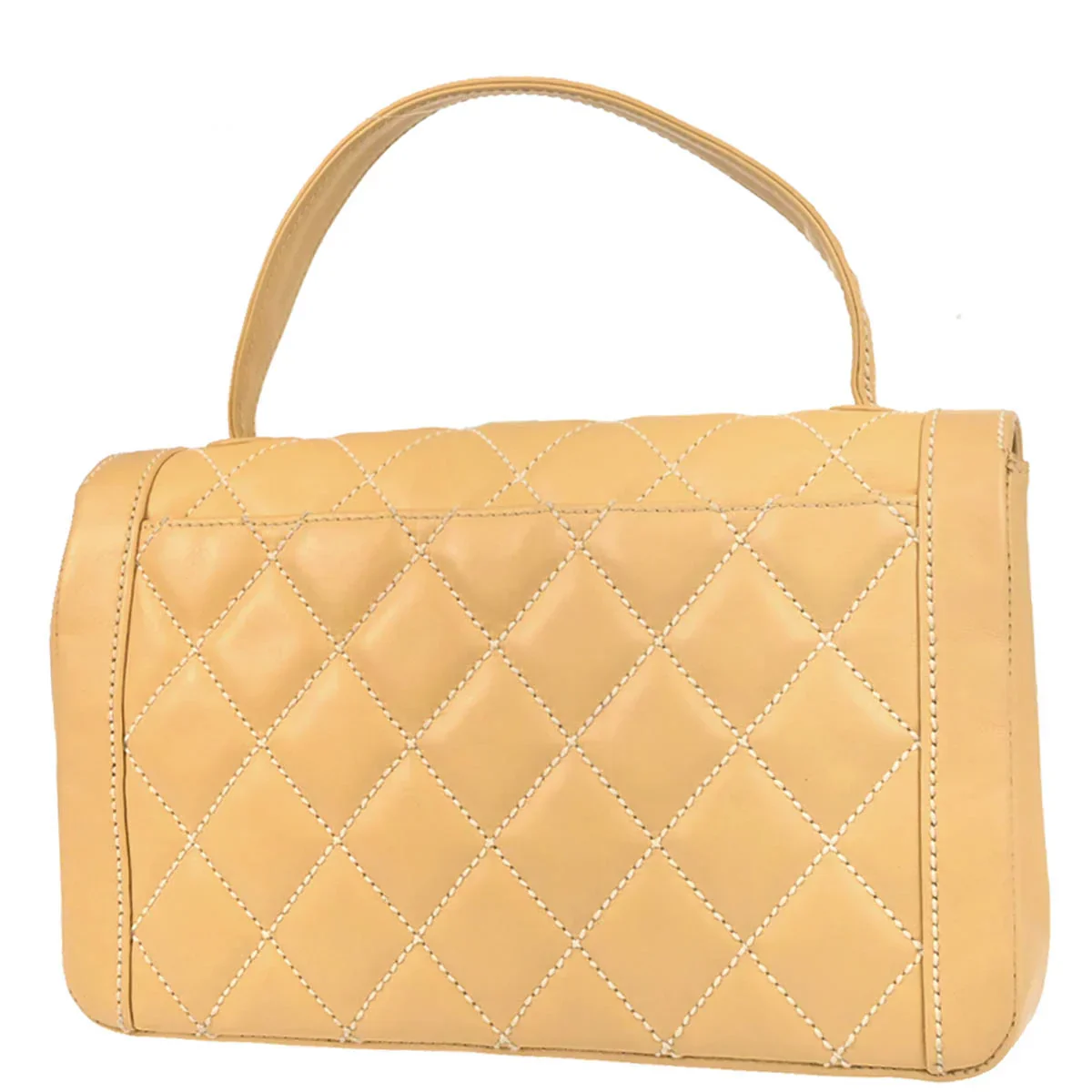 Chanel 2004-2005 Beige Calfskin Wild Stitch Handbag - Image 2