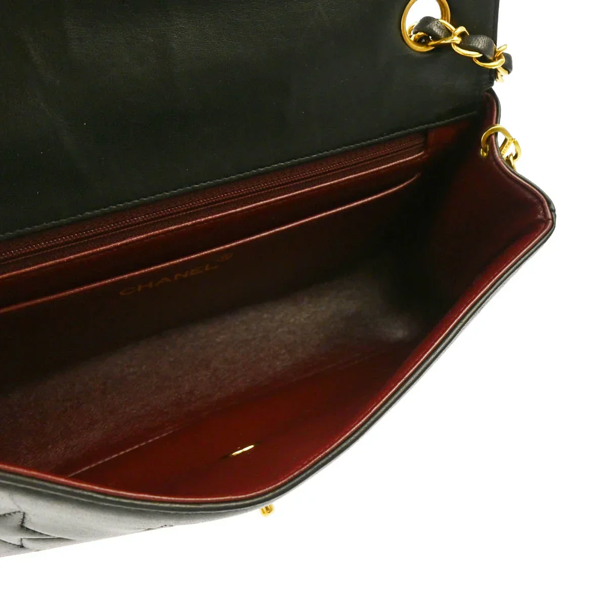 Chanel 1994-1996 Black Lambskin Star Stitch Classic Single Flap Medium - Image 4