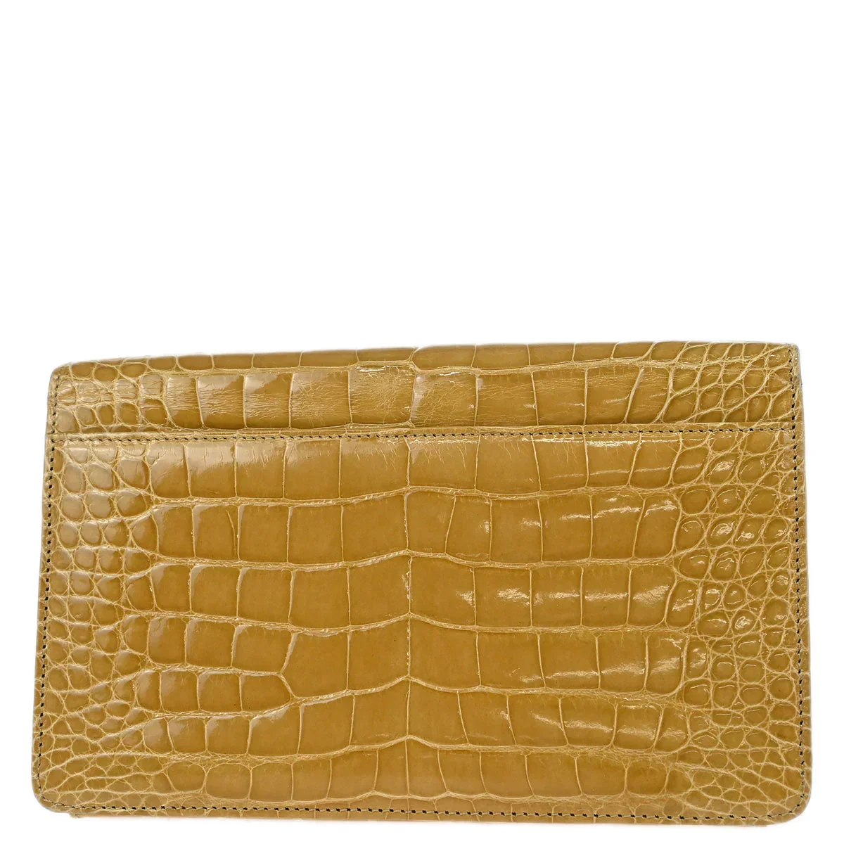 Chanel * 1997-1999 Brown Crocodile Clutch Bag - Image 2