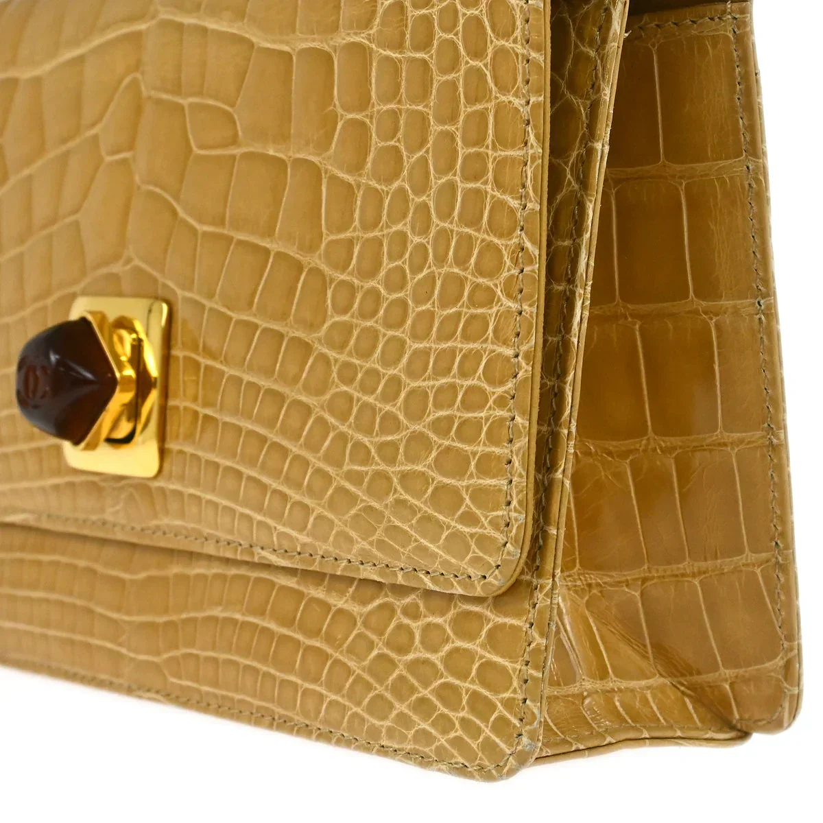 Chanel * 1997-1999 Brown Crocodile Clutch Bag - Image 3