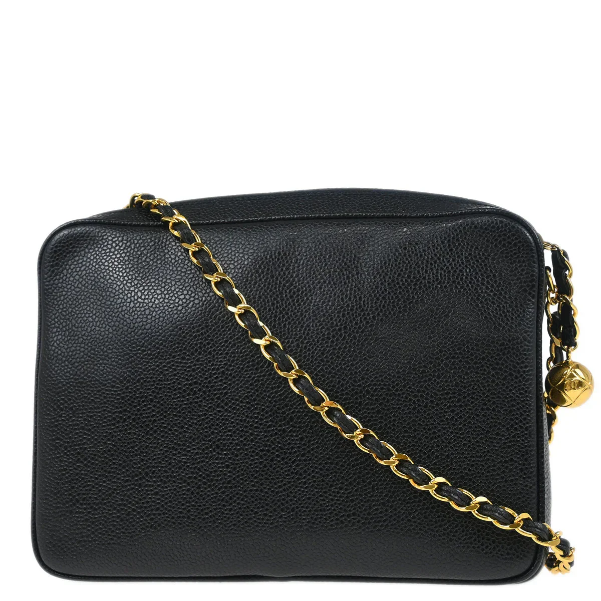 Chanel 1994-1996 Black Caviar Triple CC Camera Bag Small - Image 2