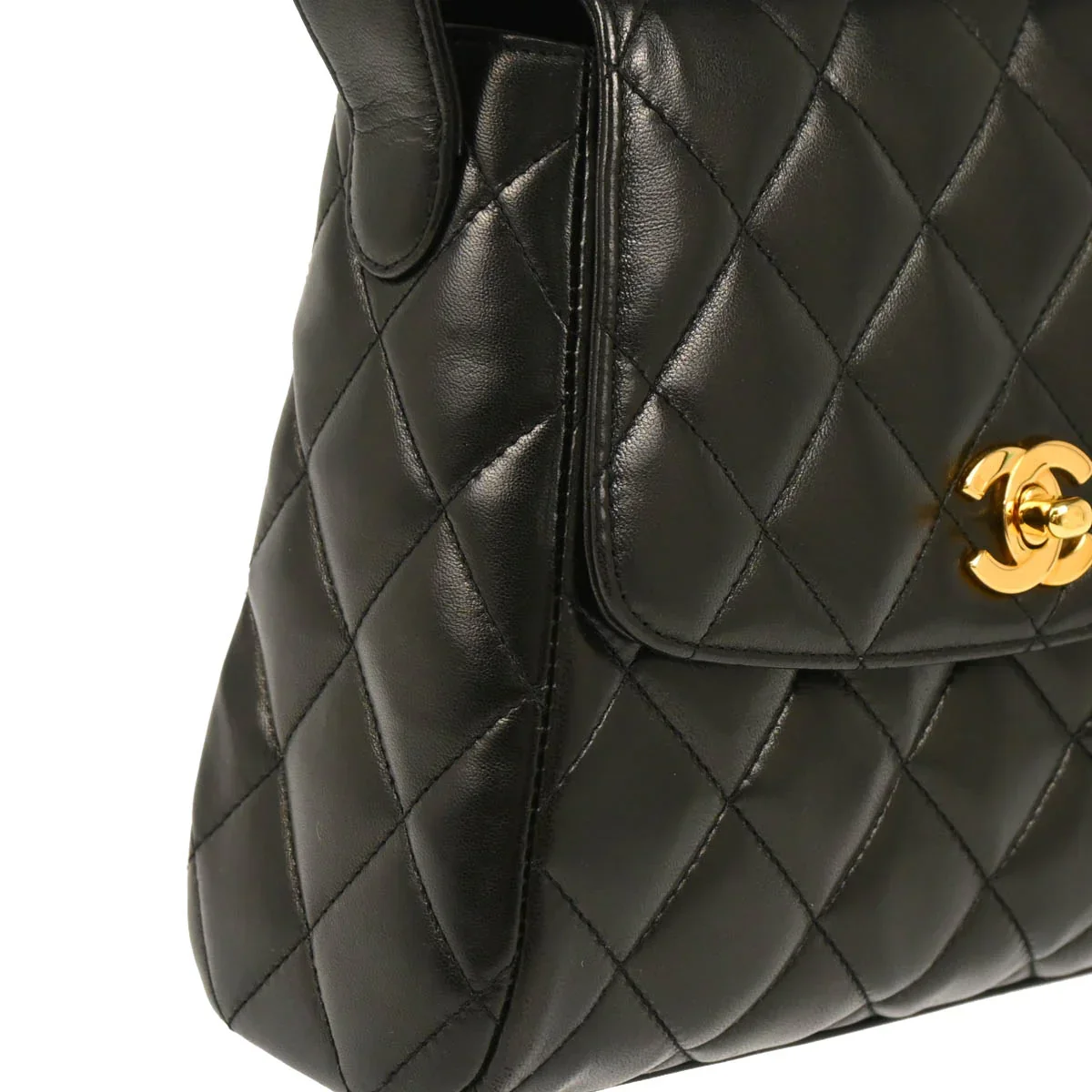 Chanel Black Lambskin Handbag - Image 3