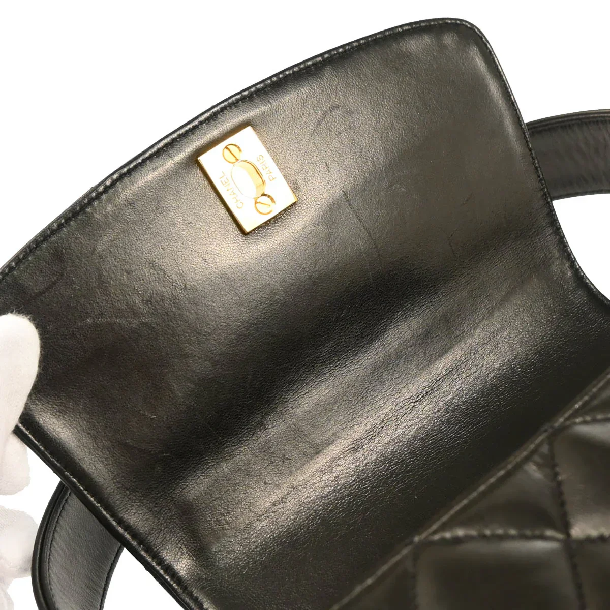 Chanel Black Lambskin Handbag - Image 8