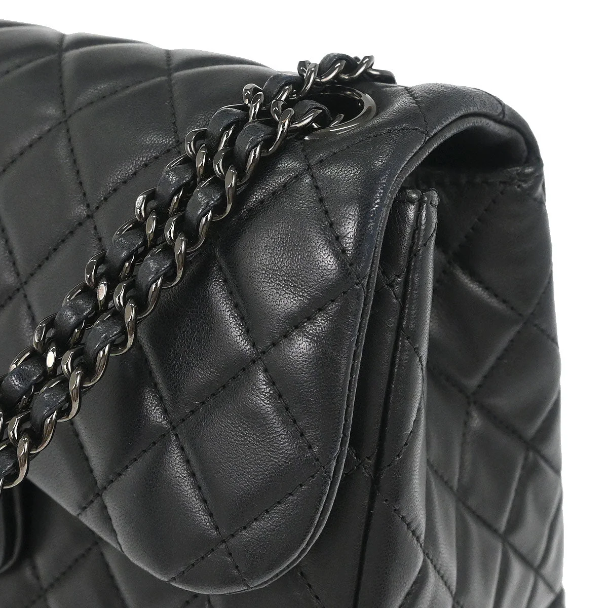 Chanel 2016-2017 Black Lambskin Cockpit Flap Shoulder Bag - Image 6
