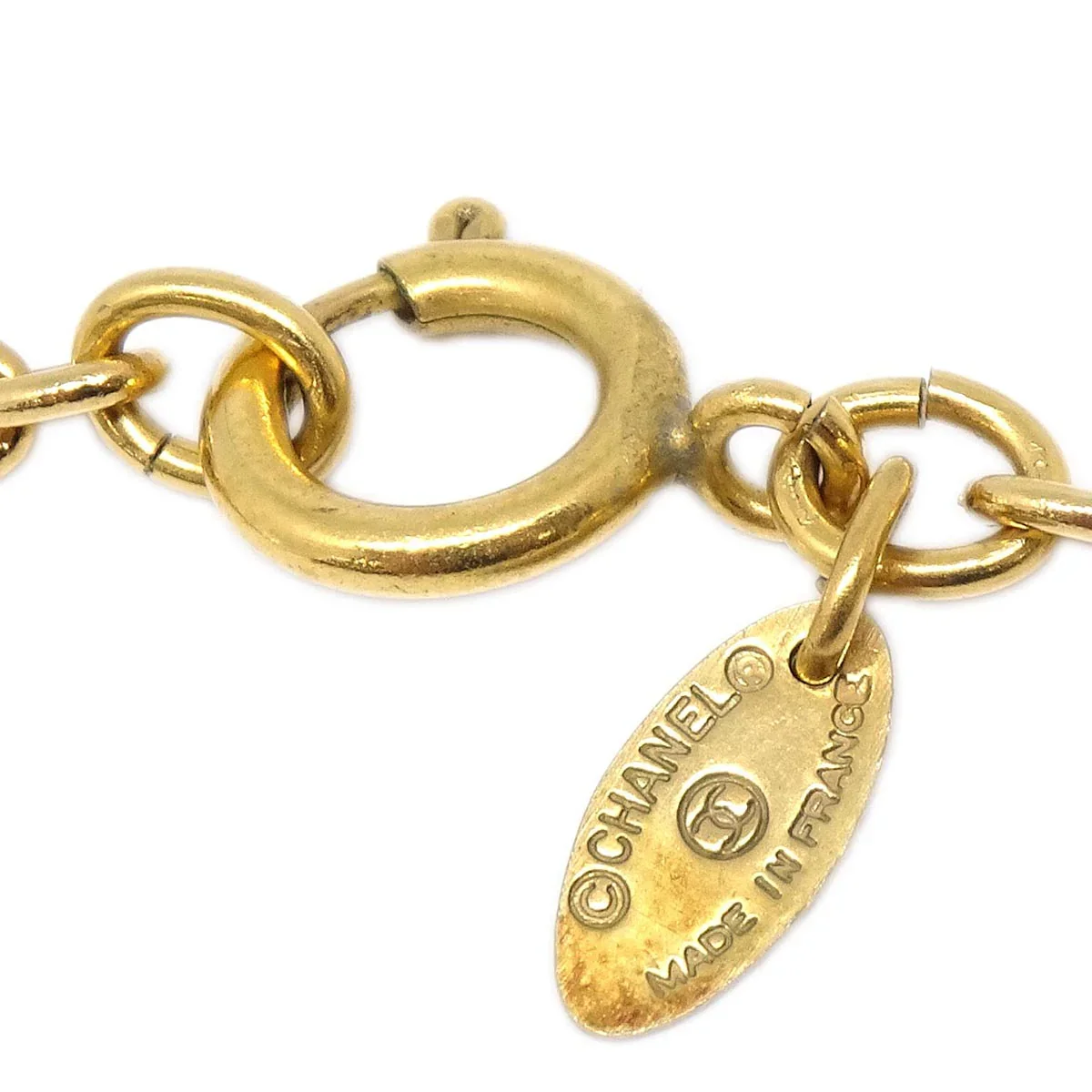 Chanel Rhombus Chain Pendant Necklace Gold - Image 3
