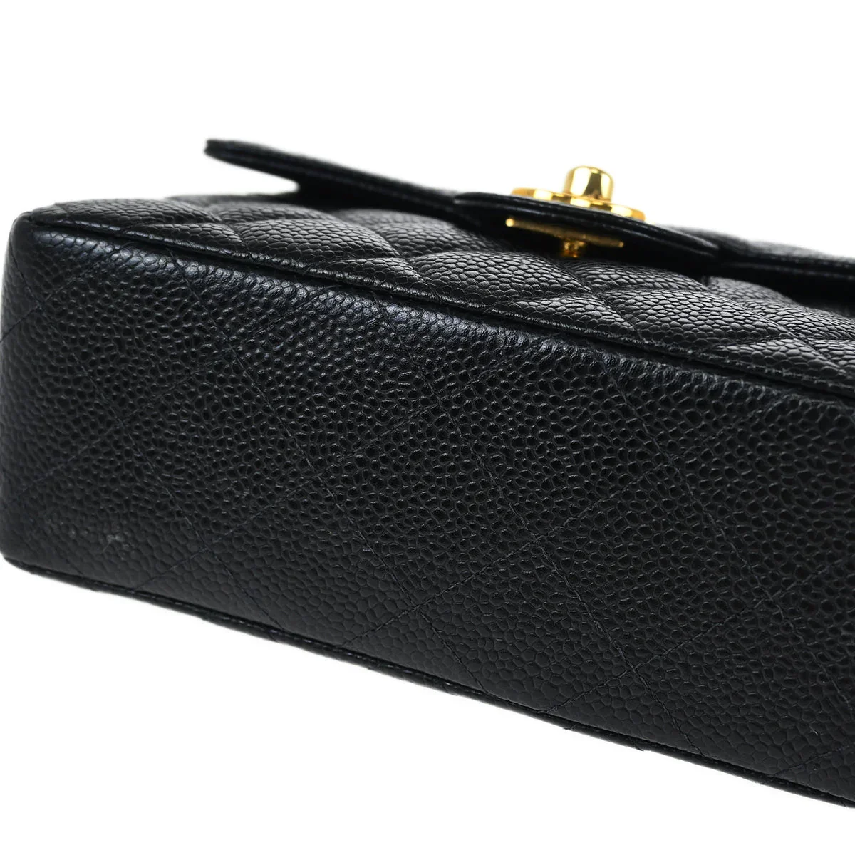 Chanel 2002-2003 Black Caviar Mini Classic Square Flap Shoulder Bag 17 - Image 4