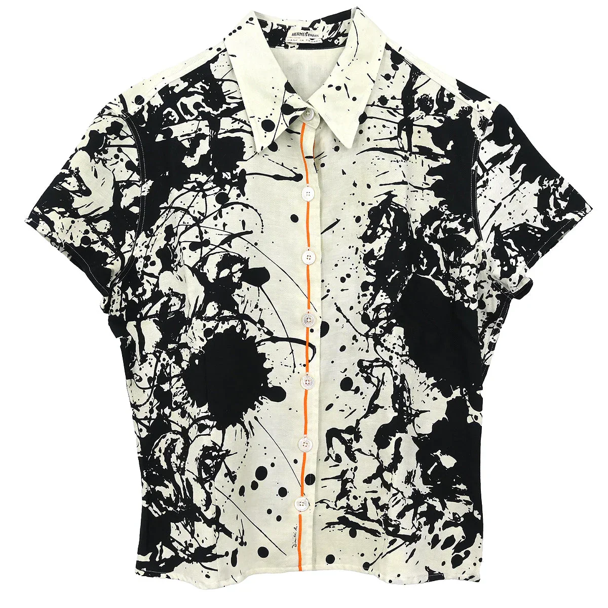 Hermes Shirt Blouse White #44
