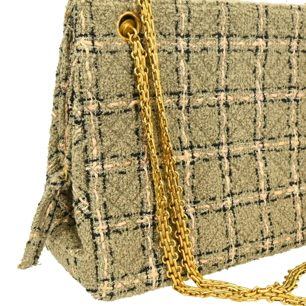 Chanel 1994-1996 Gray Tweed Chain Shoulder Bag - Image 3