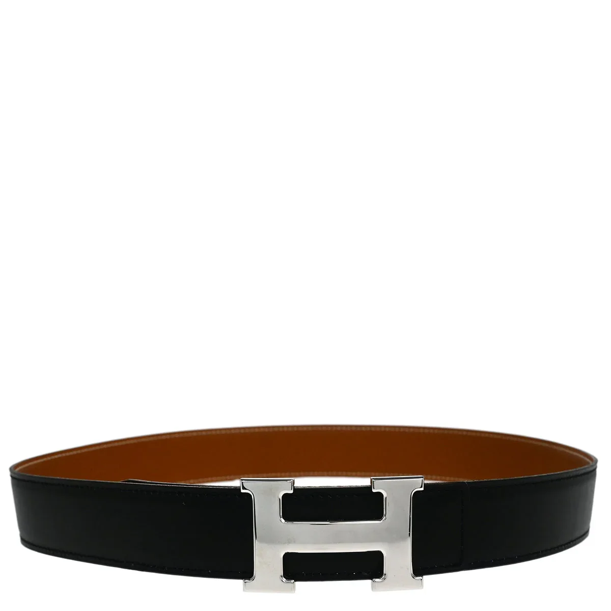 Hermes 2002 Black Box Calf Constance Reversible Belt #80 Small Good - Image 2
