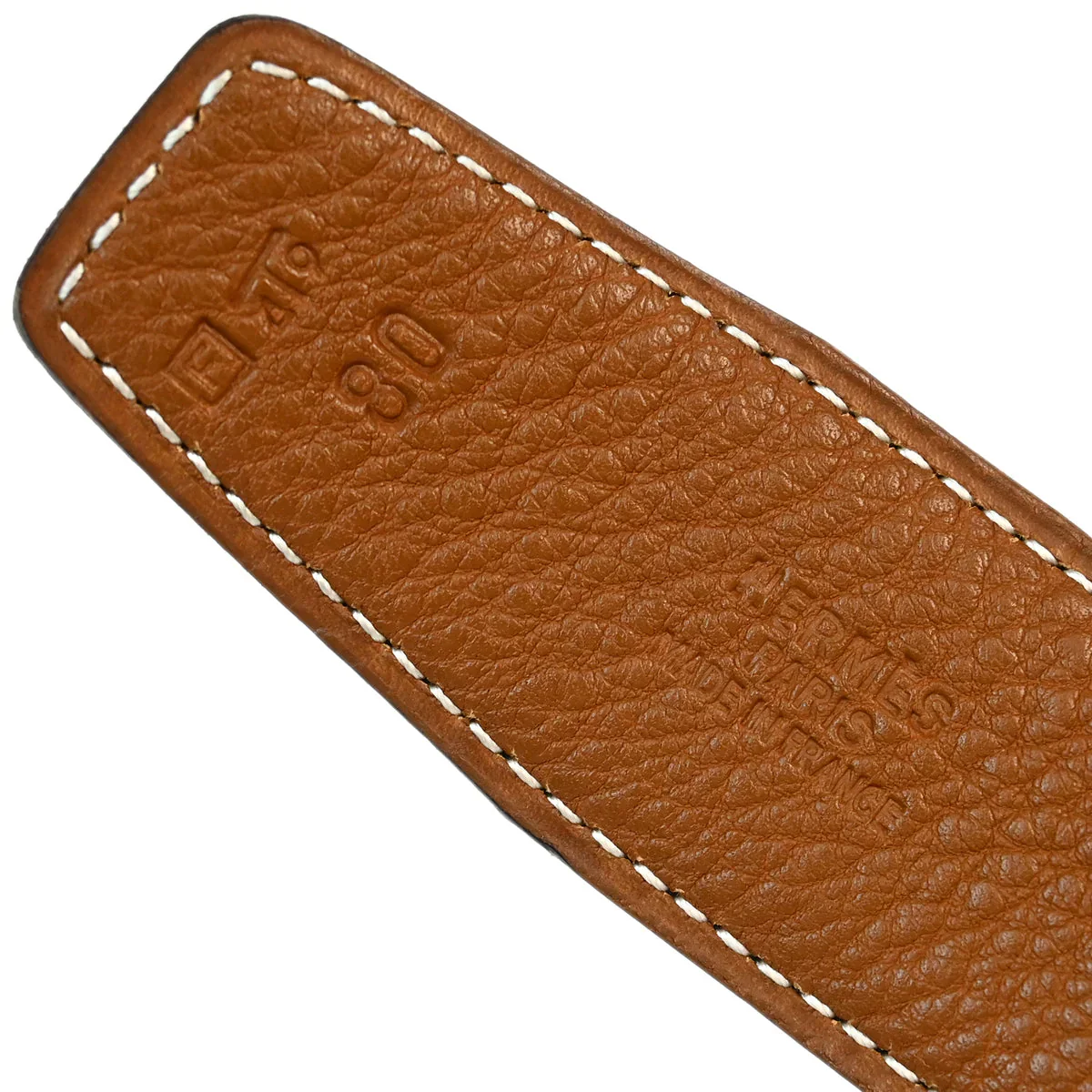 Hermes 2002 Black Box Calf Constance Reversible Belt #80 Small Good - Image 7