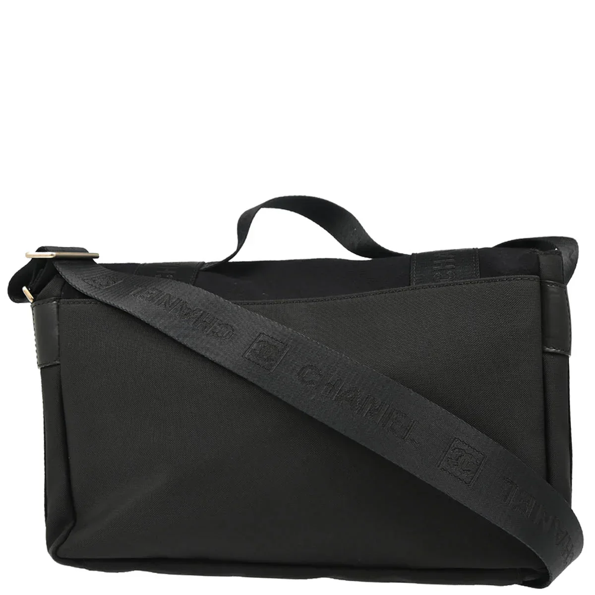 Chanel 2005-2006 Black Felt Nylon Sport Line 2way Shoulder Handbag - Image 2