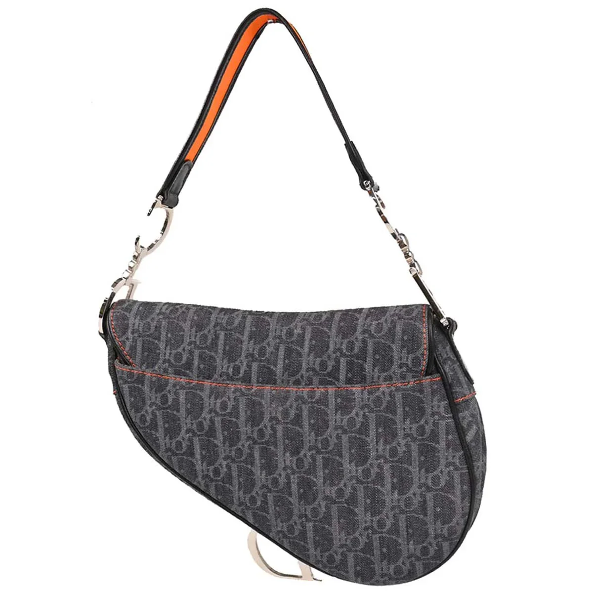 Christian Dior 2005 Navy Flight Trotter Saddle Handbag - Image 2