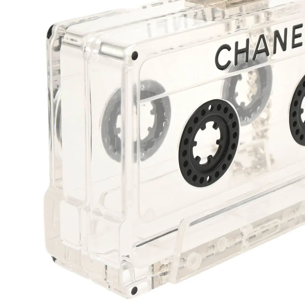 Chanel Clear Acrylic Cassette Tape Clutch Bag - Image 4