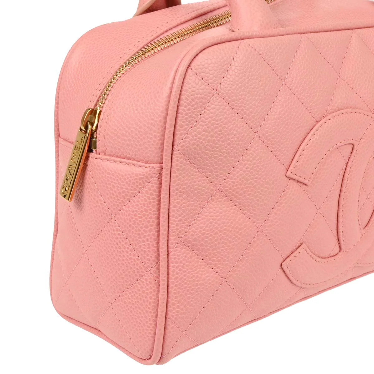 Chanel Pink Caviar Bowling Bag - Image 3