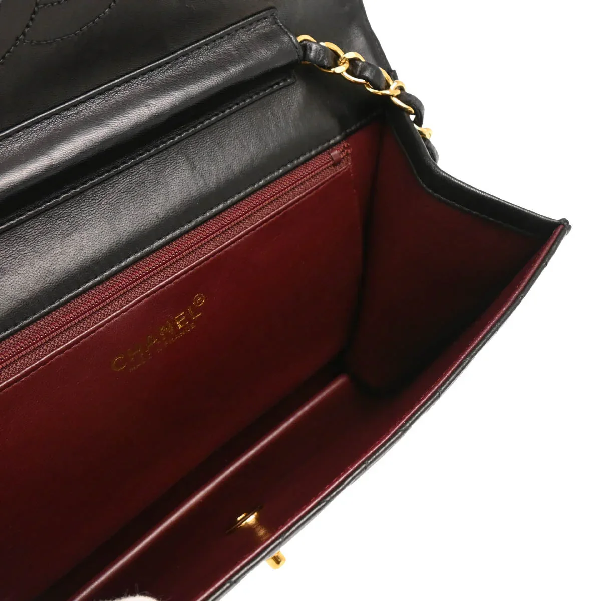 Chanel 2000-2001 Black Lambskin Turnlock Medium Half Flap Shoulder Bag - Image 4