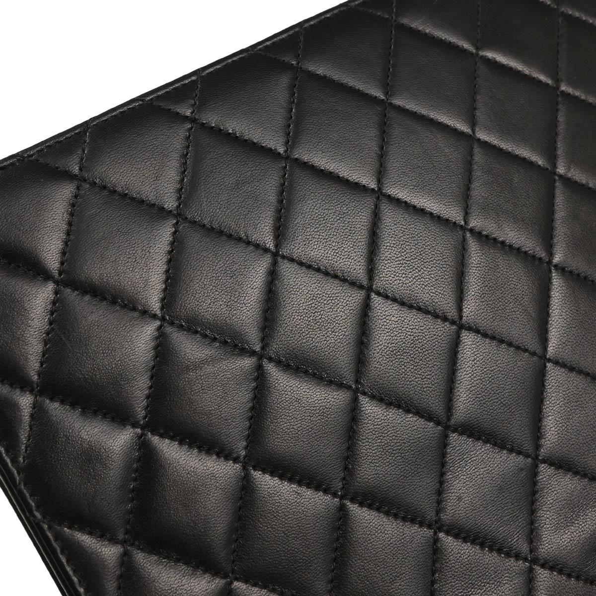 Chanel 2000-2001 Black Lambskin Turnlock Medium Half Flap Shoulder Bag - Image 7