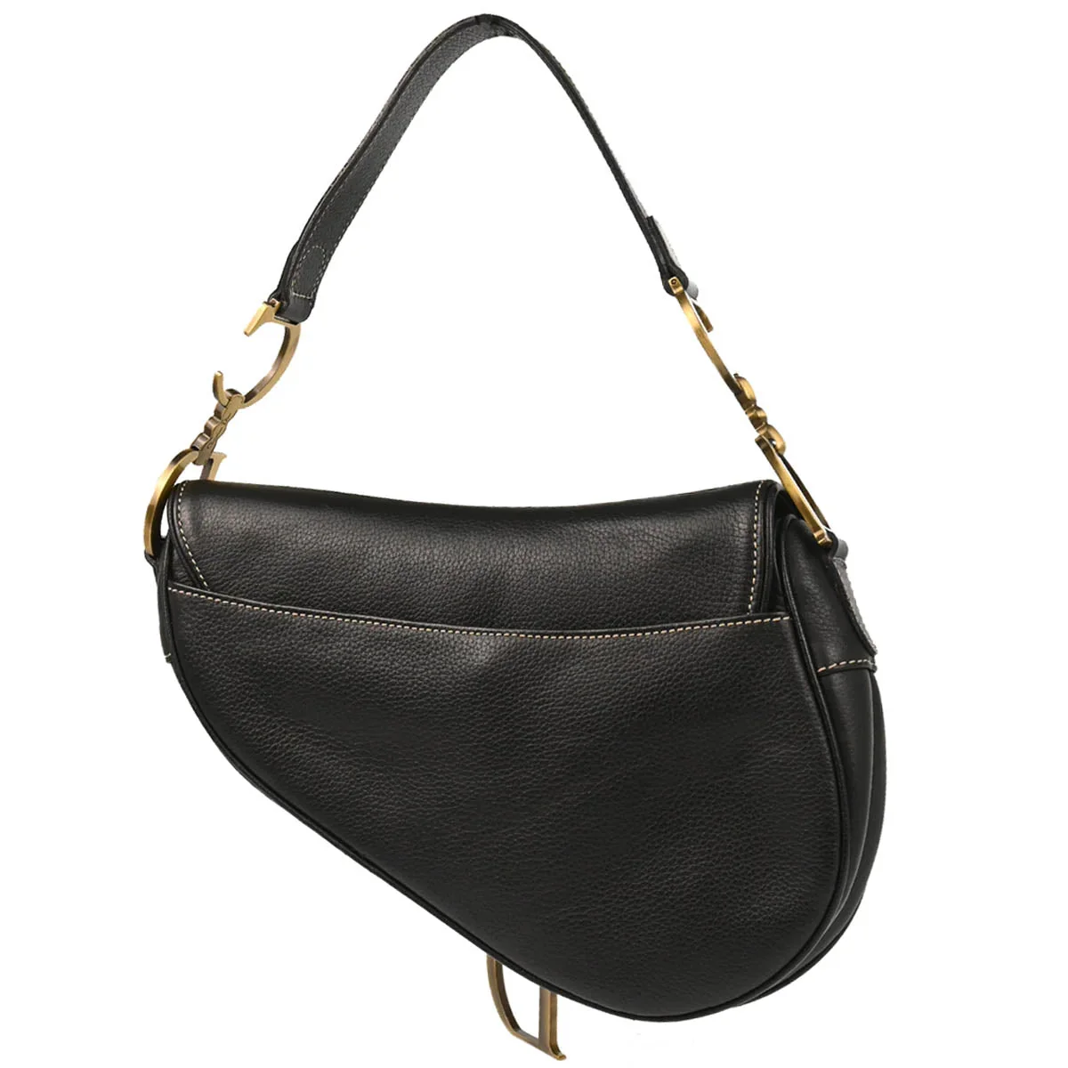 Christian Dior Black Leather Saddle Handbag - Image 2