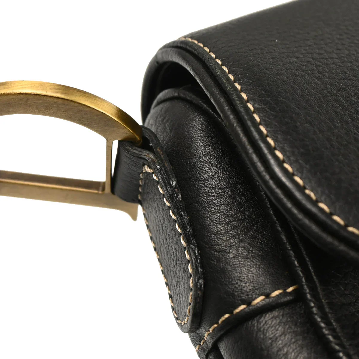 Christian Dior Black Leather Saddle Handbag - Image 7
