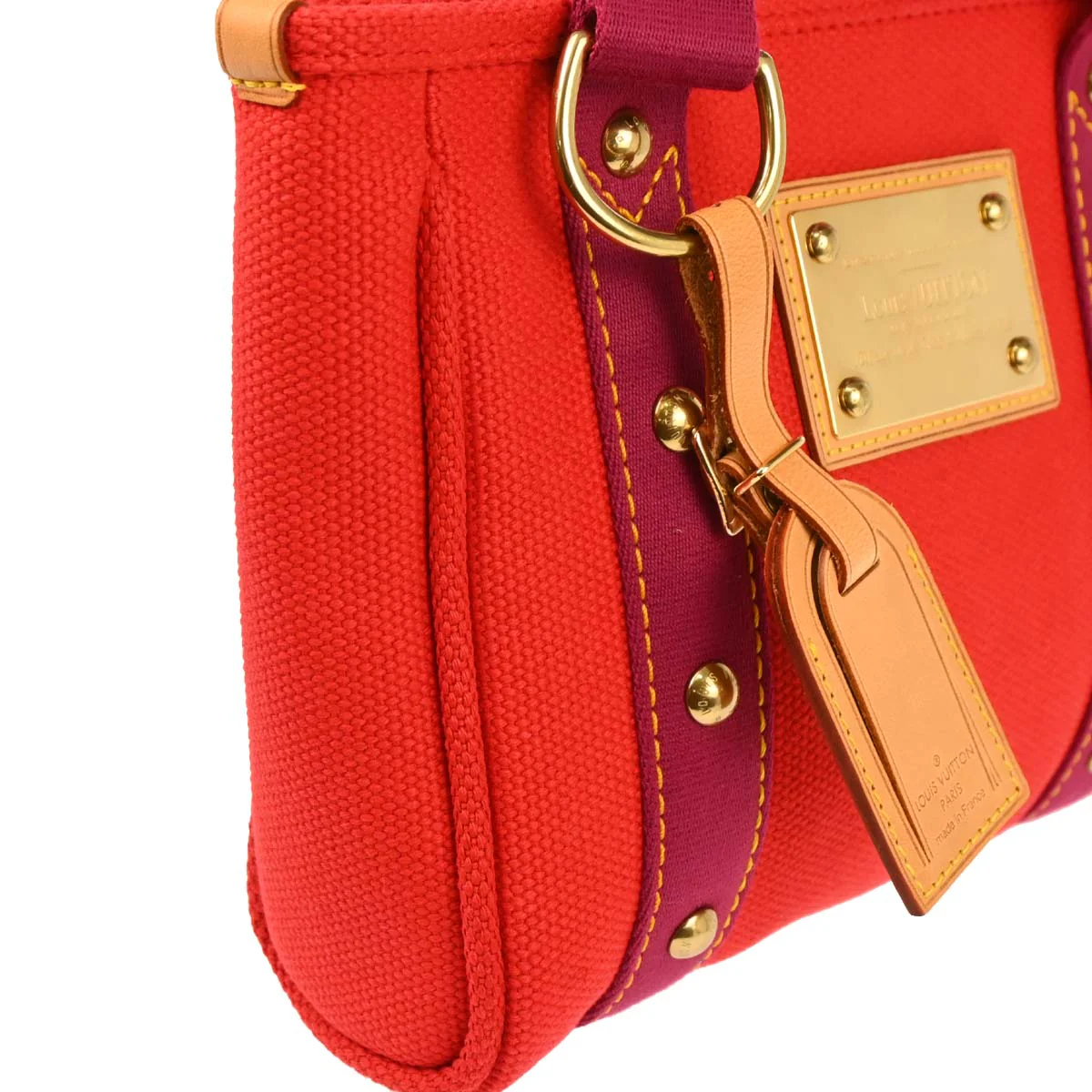 Louis Vuitton Red Purple Antigua Cabas PM Tote Bag M40037 - Image 3