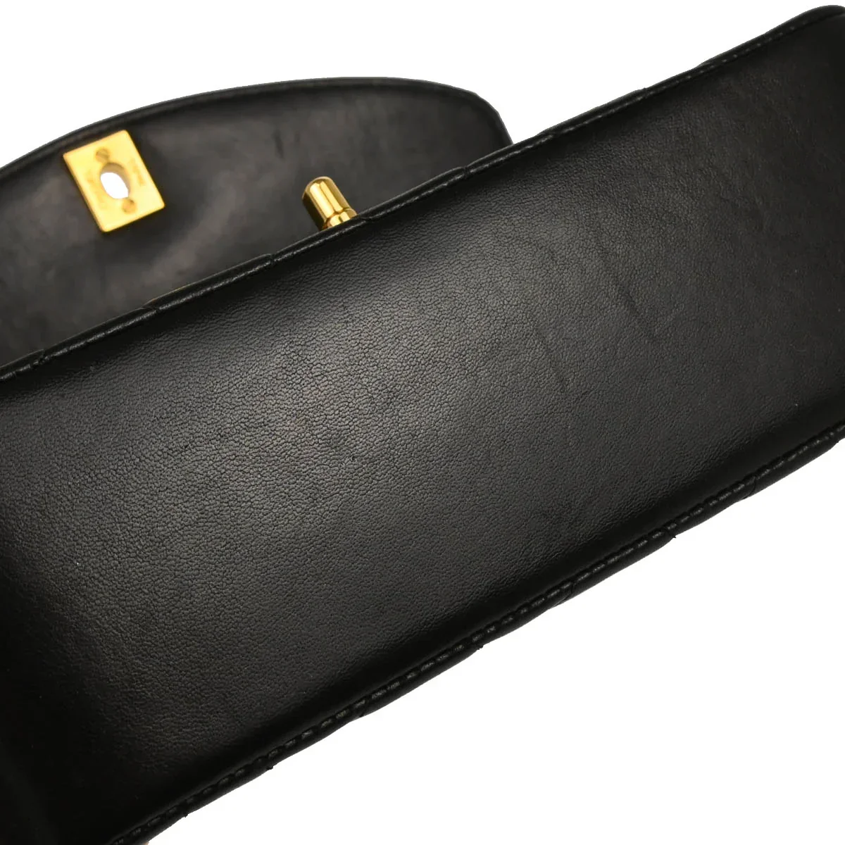Chanel 1994-1996 Black Lambskin Small Diana Shoulder Bag - Image 5
