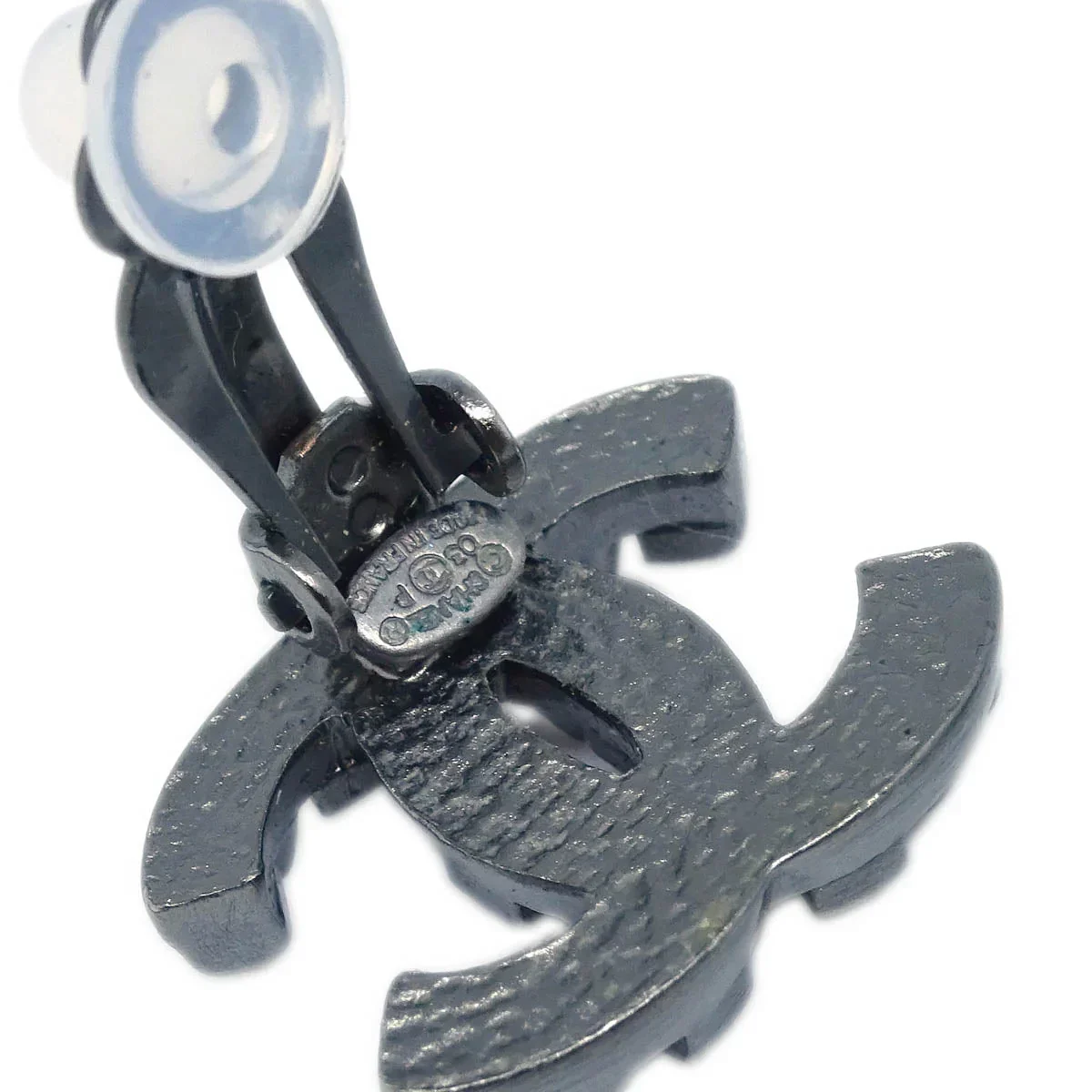 Chanel CC Earrings Clip-On Silver 03P - Image 4
