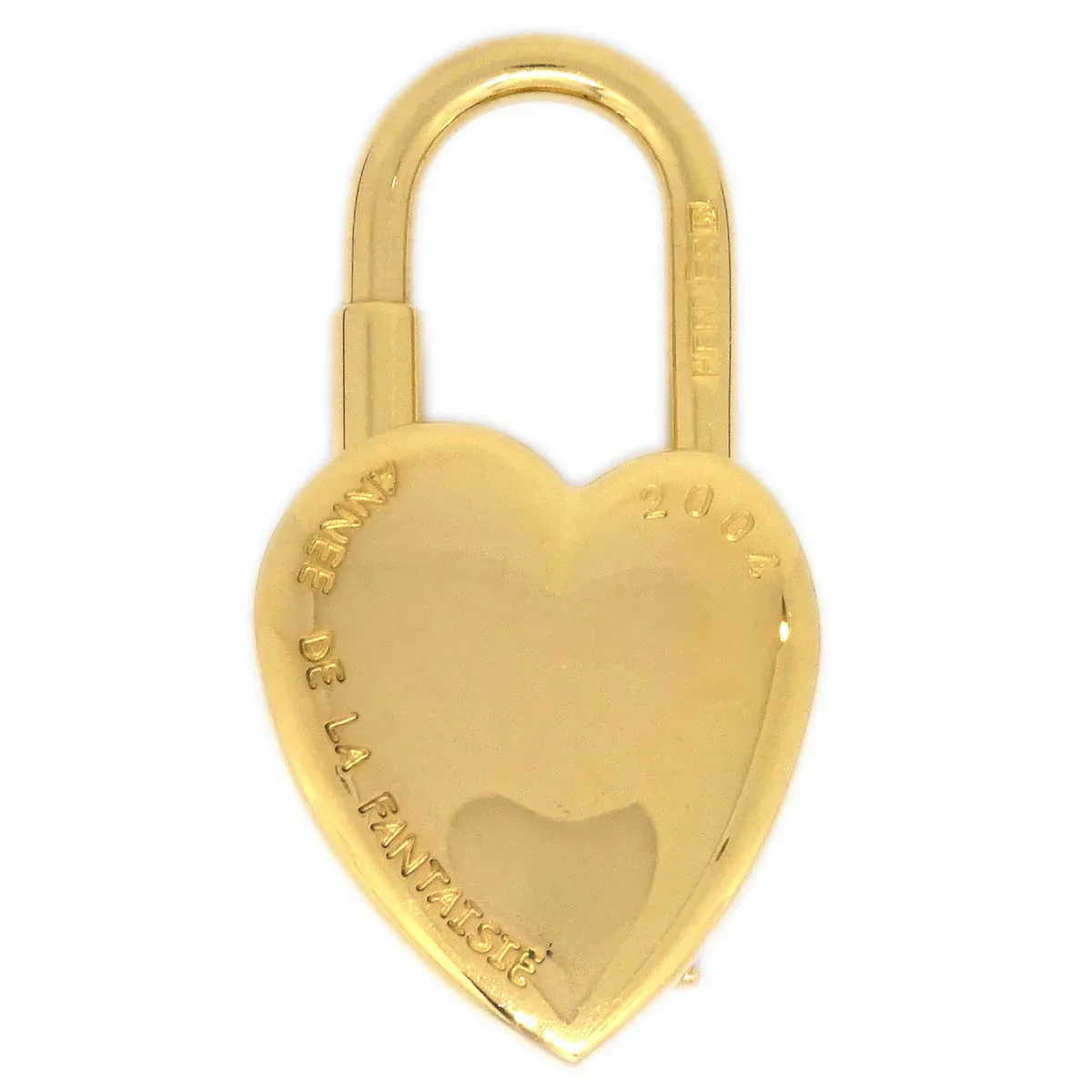 Hermes 2004 Annee De La Fantaisie Cadena Padlock Bag Charm Gold Small Good - Image 2