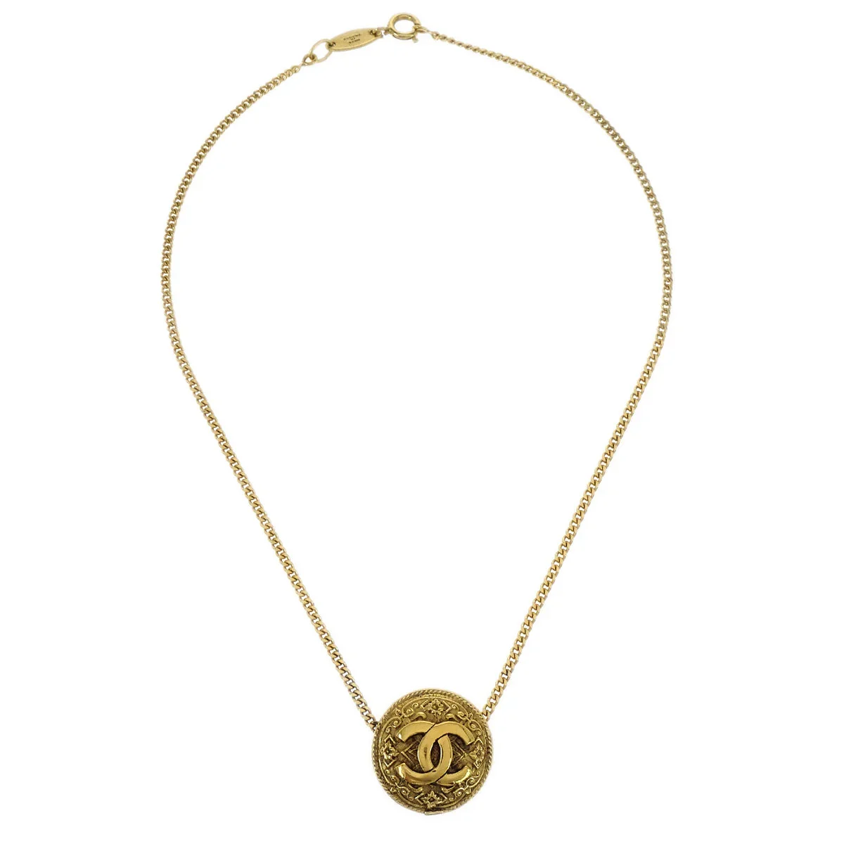 Chanel Gold Medallion Chain Pendant Necklace 1982/3223 - Image 2