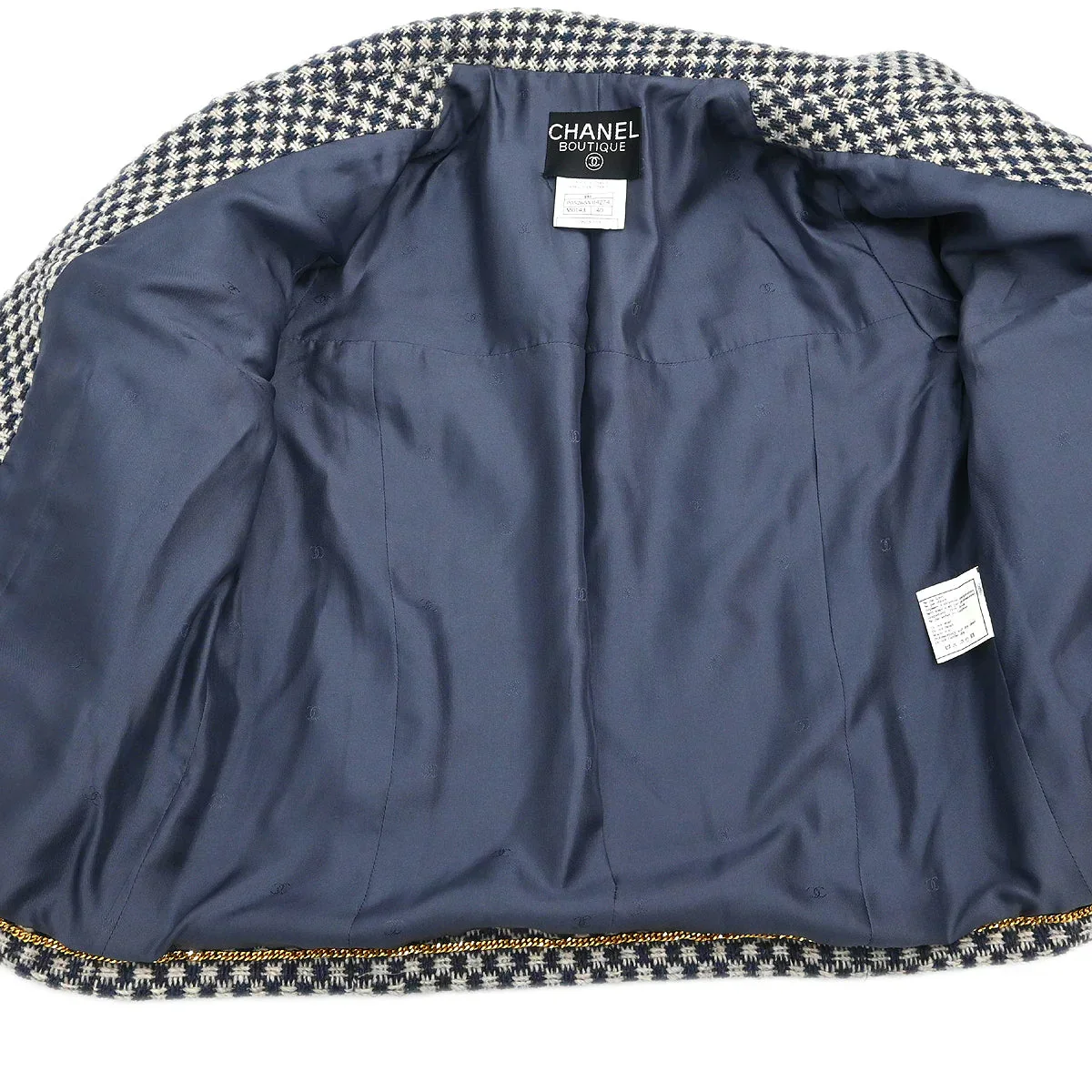 Chanel 1995 Single Breasted Jacket Navy #40 - Image 7