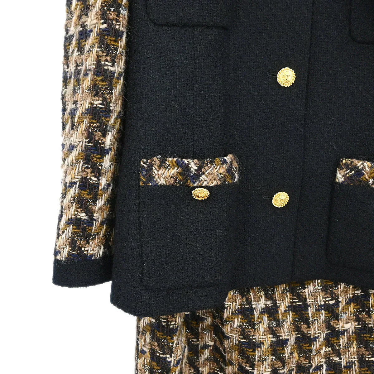 Chanel Setup Suit Jacket Skirt Black #42 - Image 3