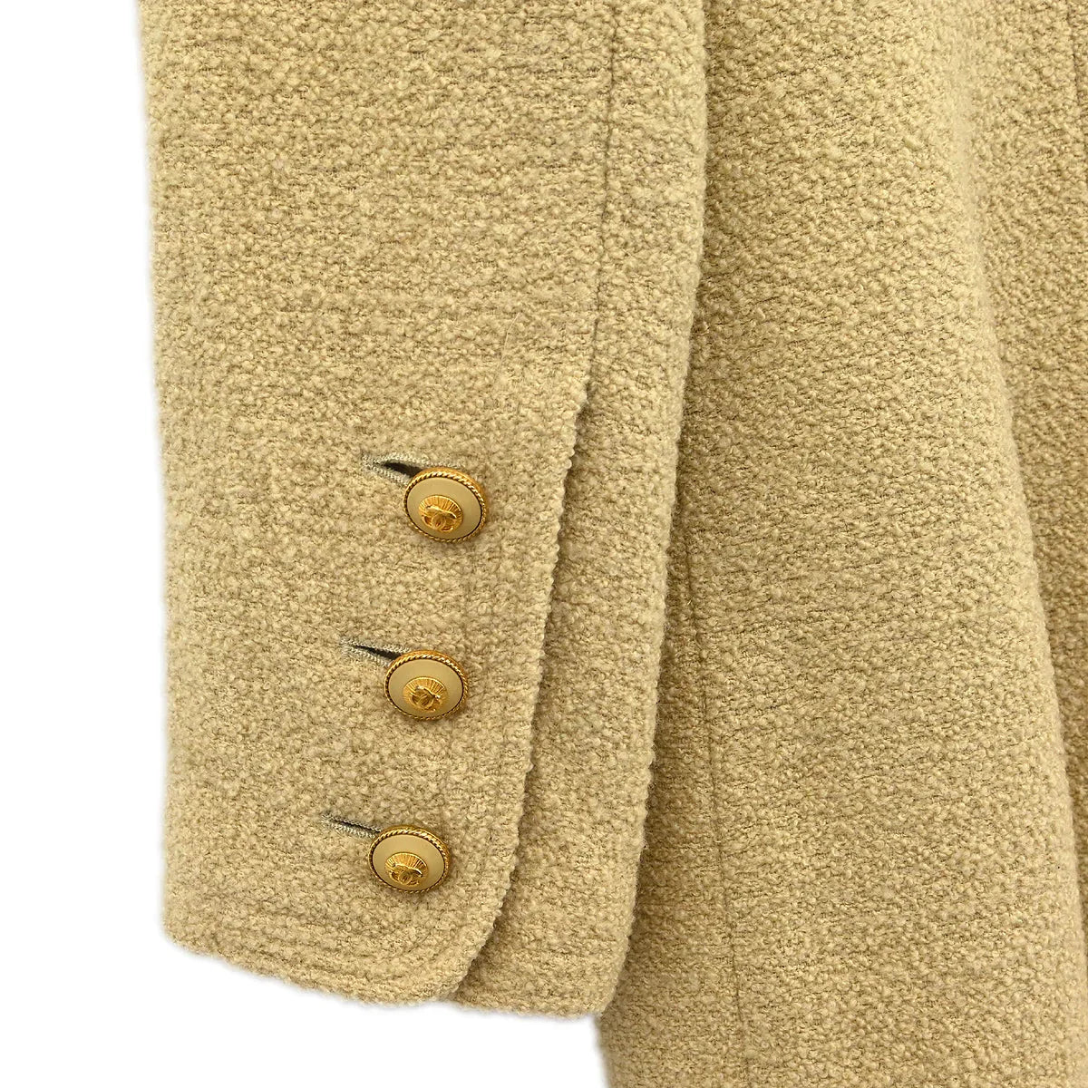 Chanel Collarless Jacket Beige - Image 3