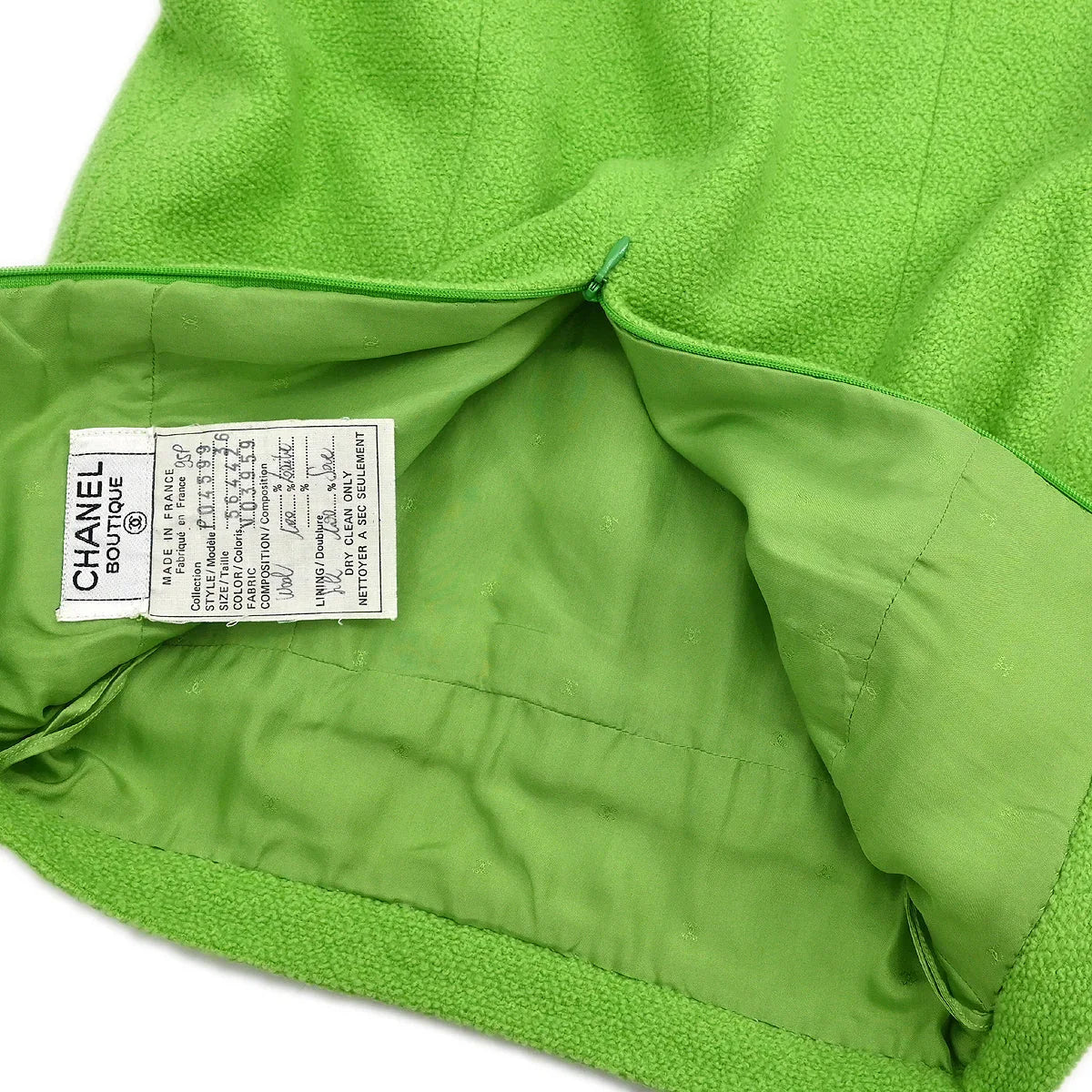 Chanel 1995 Setup Suit Jacket Skirt Green #36 - Image 9