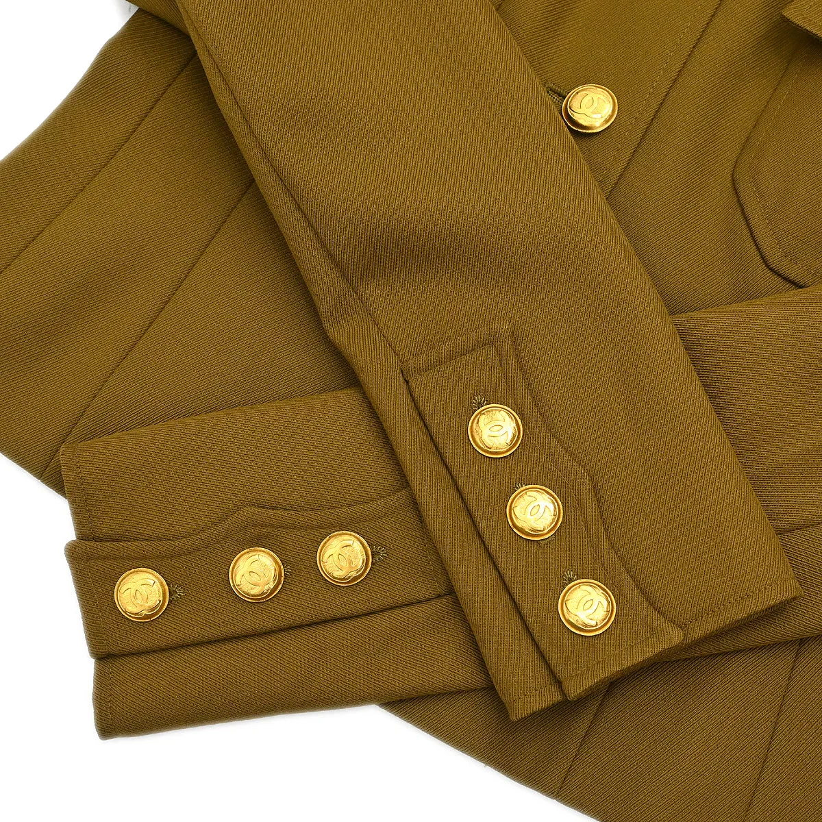 Chanel 1996 Single Breasted Jacket Khaki #38 - Image 4