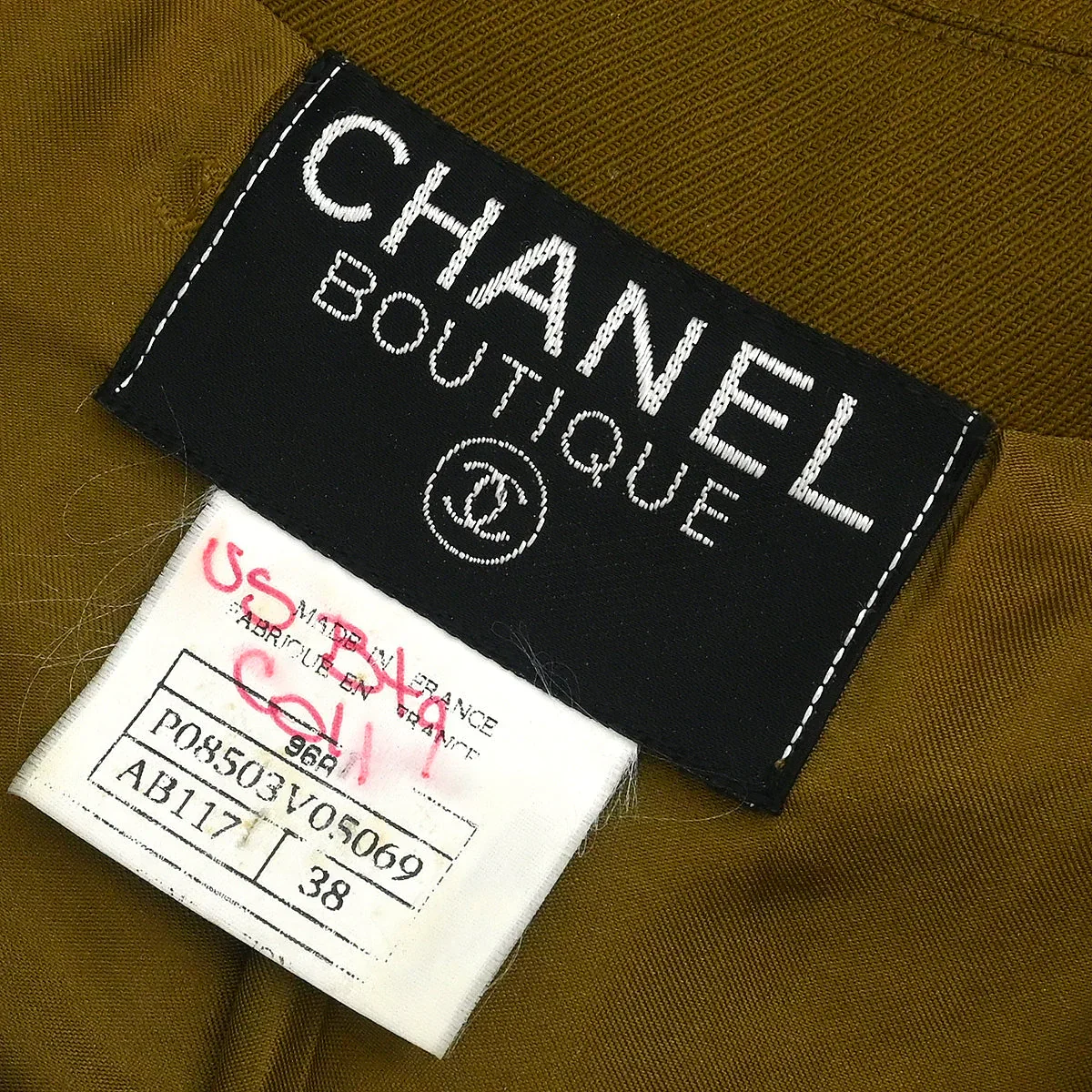Chanel 1996 Single Breasted Jacket Khaki #38 - Image 9