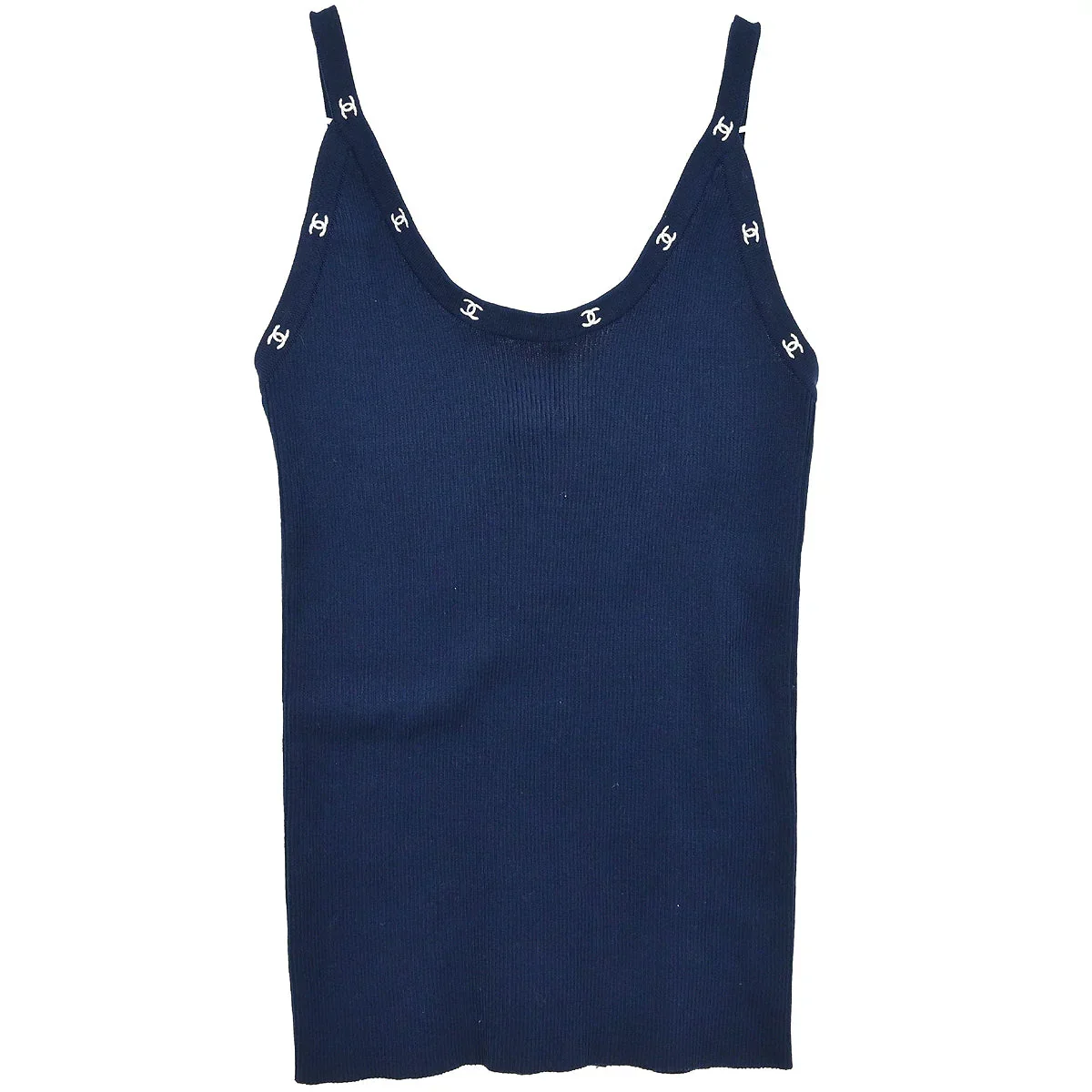 Chanel 1996 Sleeveless Top Camisole Navy #44