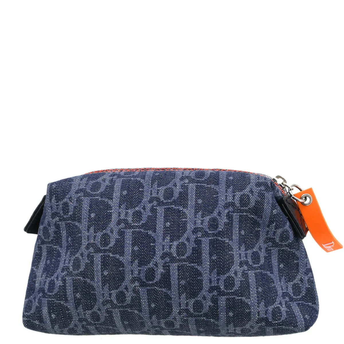 Christian Dior Navy Canvas Flight Trotter Cosmetic Pouch Bag - Image 2