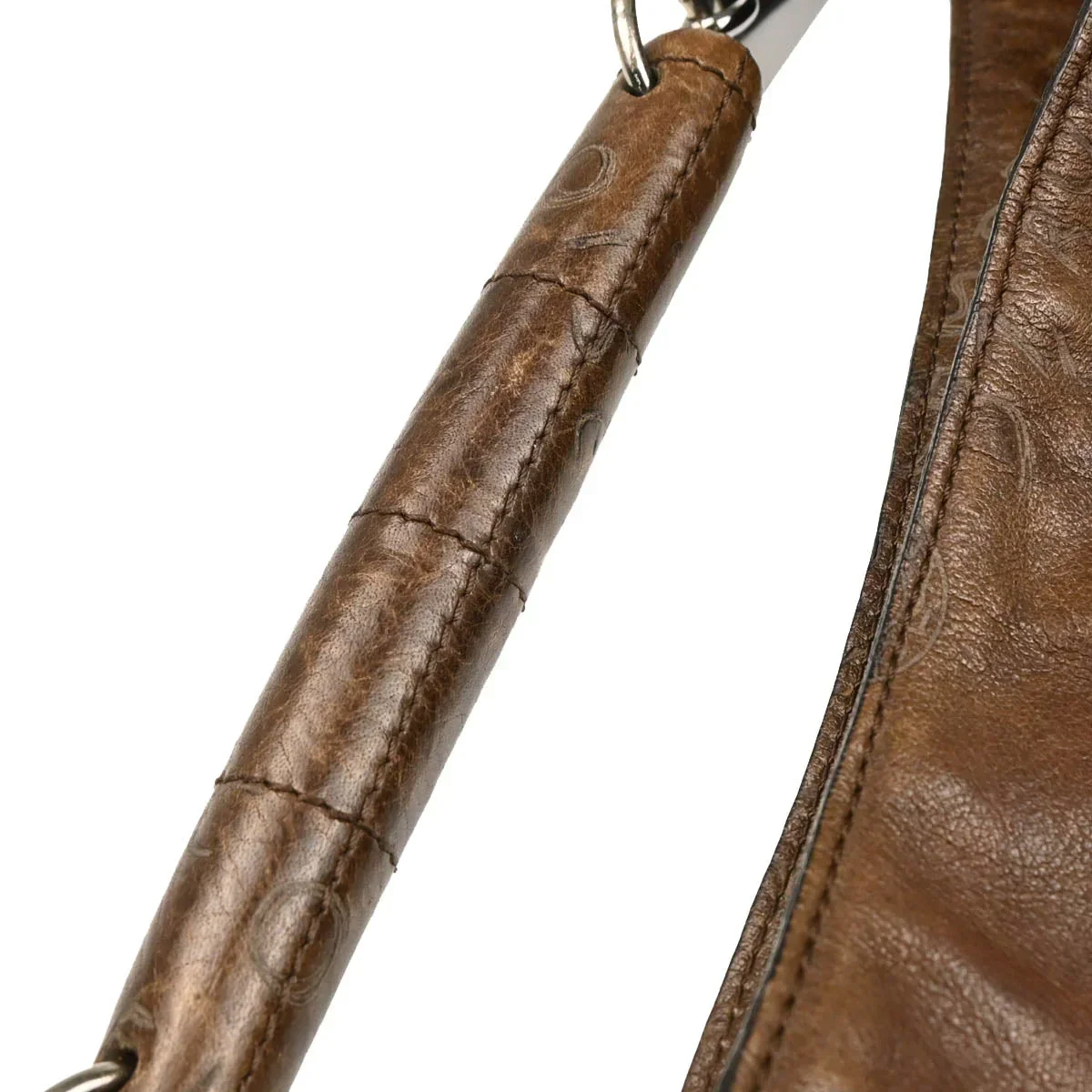 Chanel 2003-2004 Brown Calfskin Graffiti Mademoiselle Hobo Handbag - Image 5