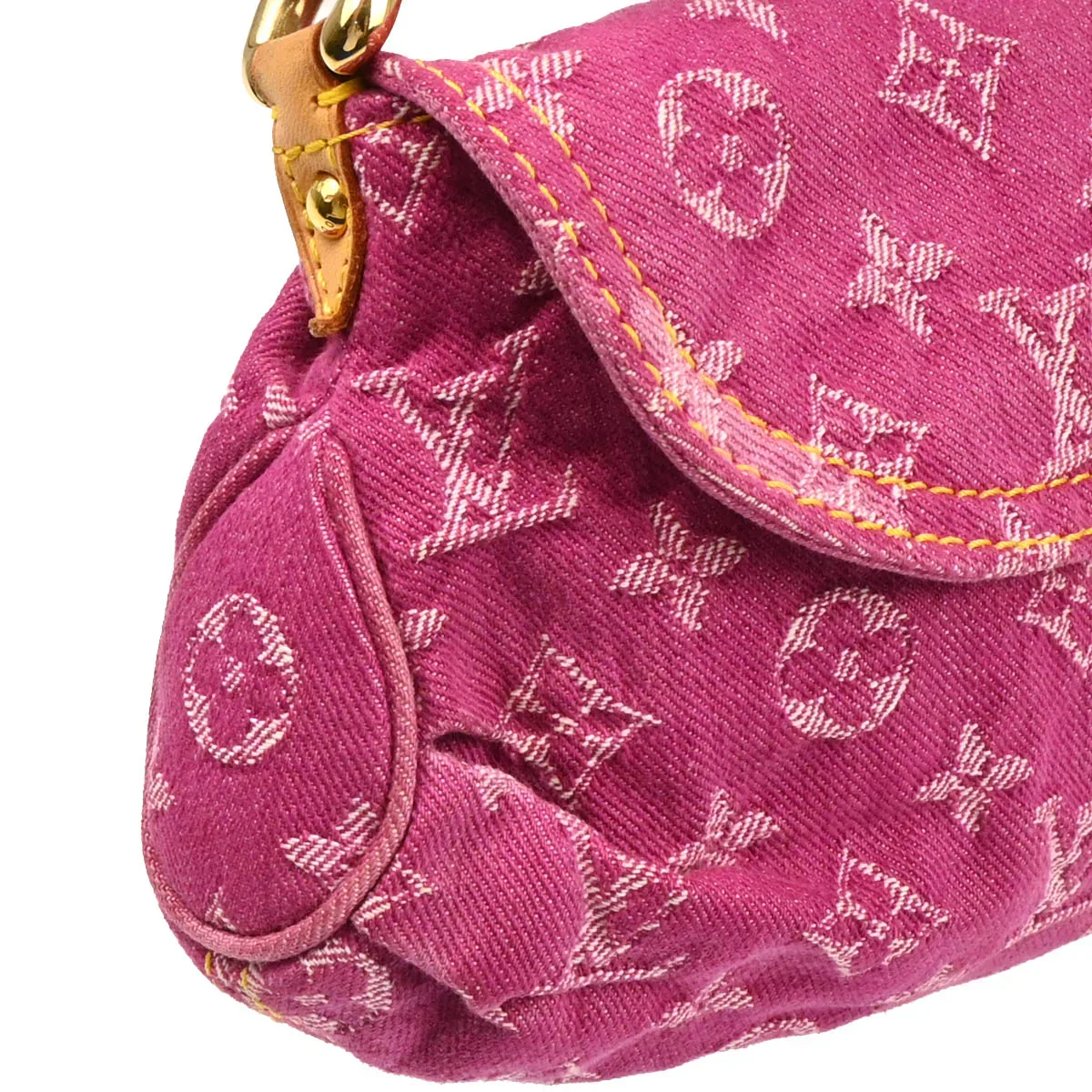 Louis Vuitton 2006 Pink Monogram Denim Mini Pleaty Handbag M95216 - Image 3
