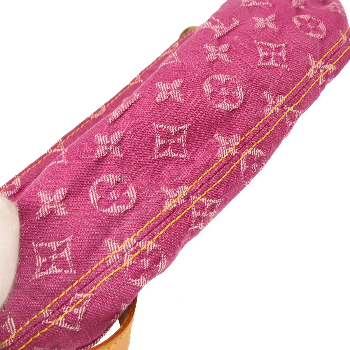 Louis Vuitton 2006 Pink Monogram Denim Mini Pleaty Handbag M95216 - Image 5