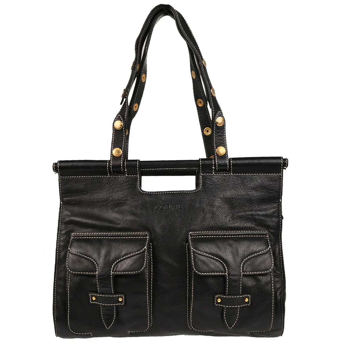 Loewe 2008 Black Leather Handbag