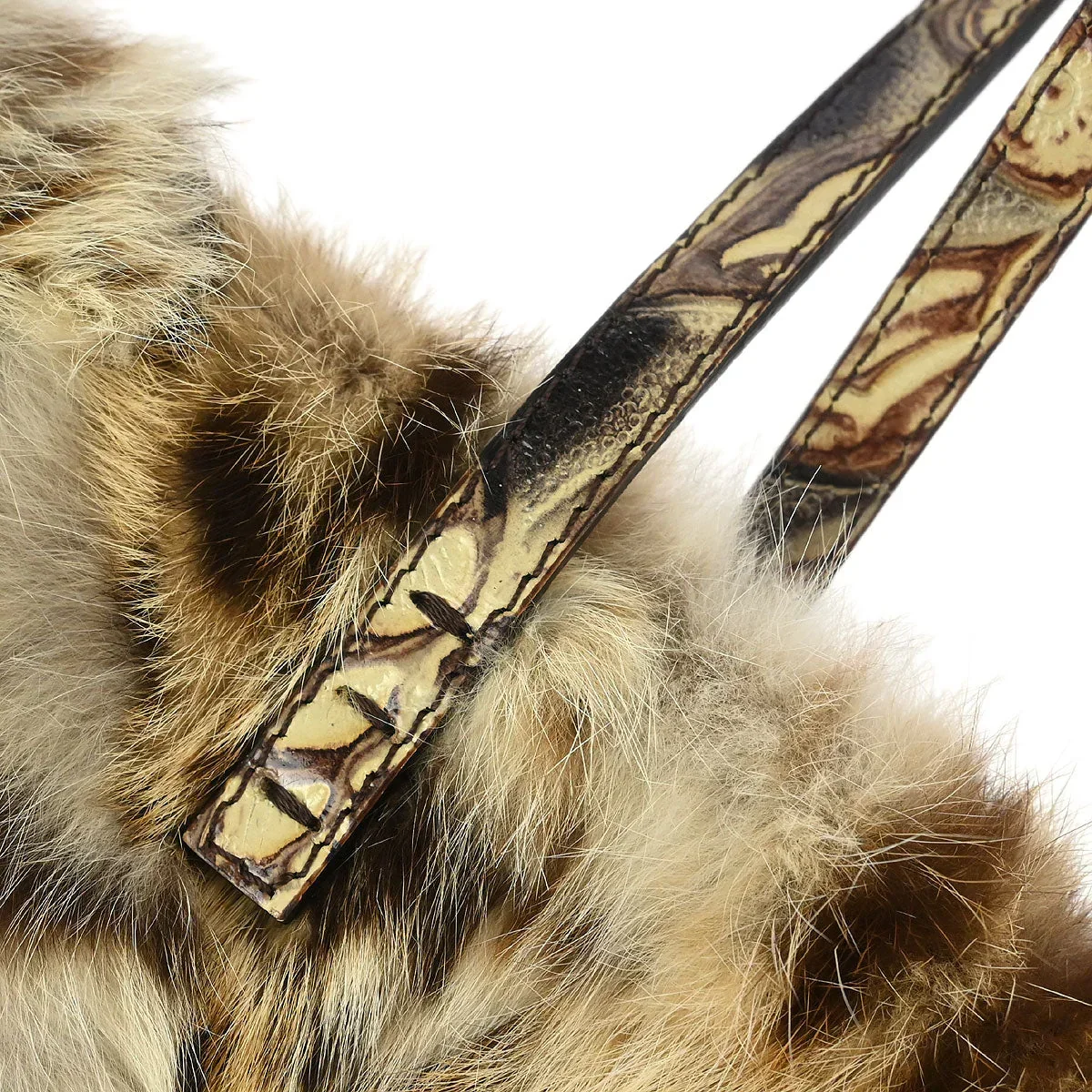 Fendi * Beige Lynx Fur Tote Handbag - Image 5
