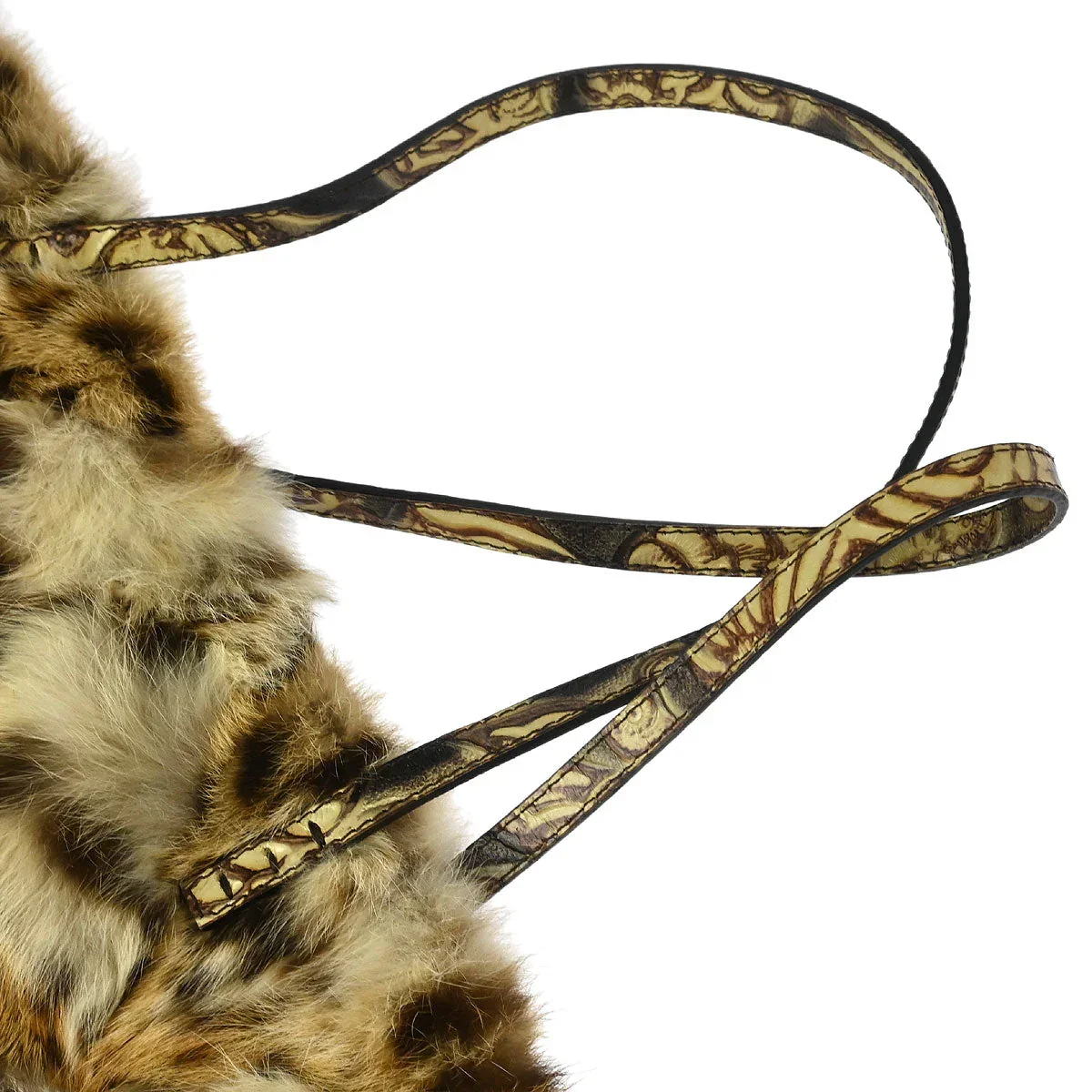Fendi * Beige Lynx Fur Tote Handbag - Image 6