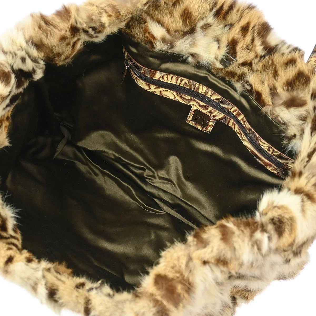 Fendi * Beige Lynx Fur Tote Handbag - Image 7