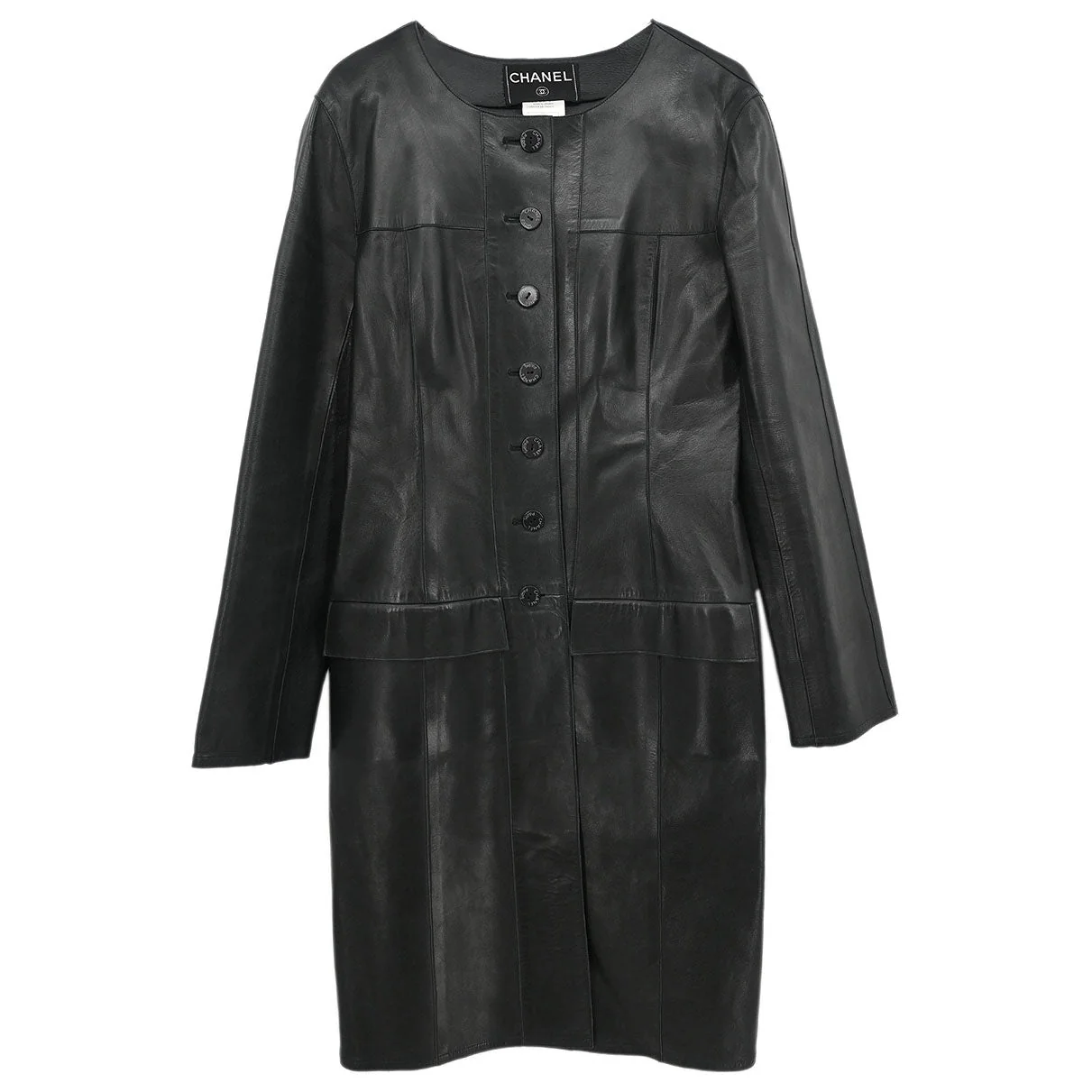 Chanel Single Breasted Collarless Jacket Black #40