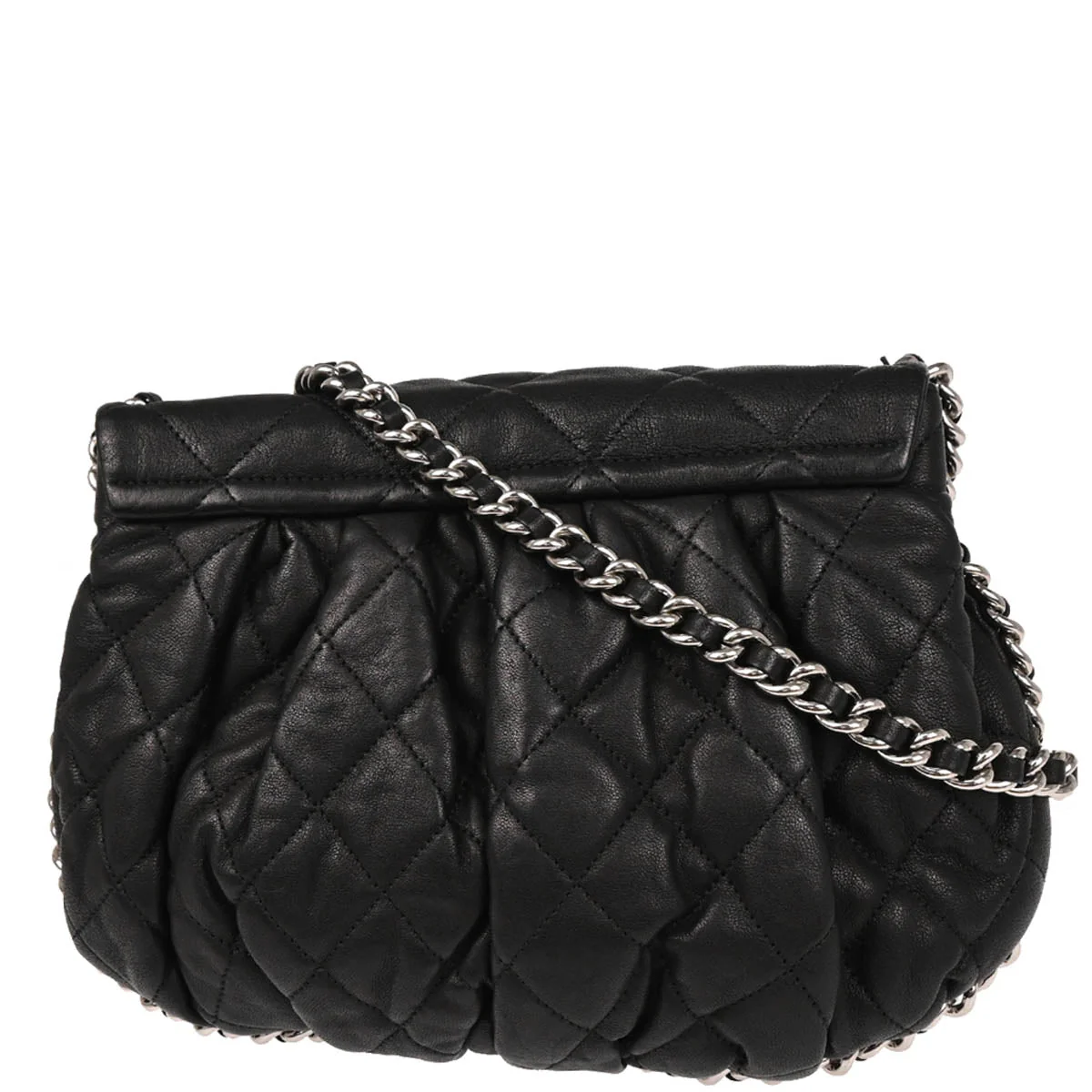 Chanel 2013-2014 Black Calfskin Chain Around Shoulder Bag - Image 2
