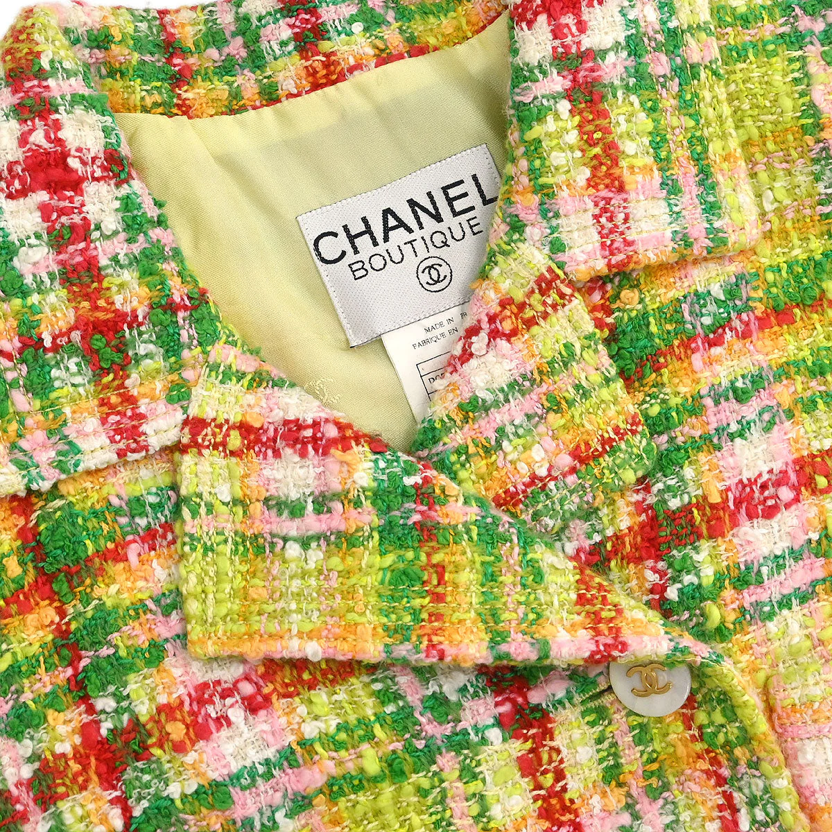 Chanel Setup Suit Jacket Skirt Green #38 - Image 3