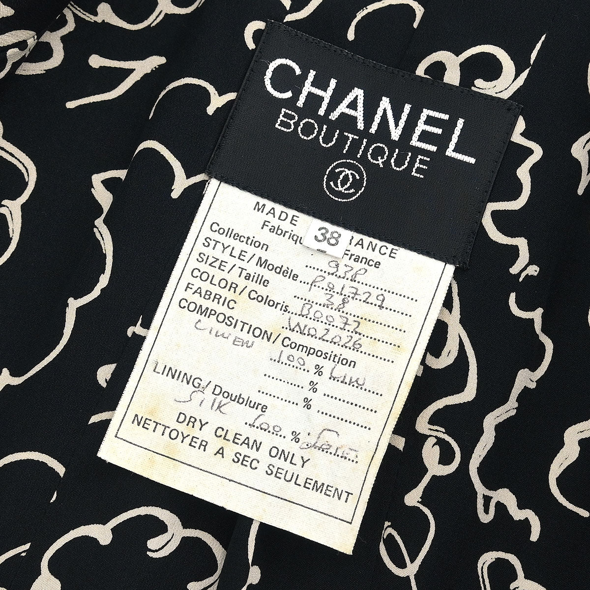Chanel Single Breasted Jacket Black #38 - Image 9