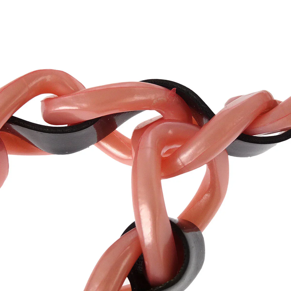 Chanel Acrylic Chain Belt CC Pink Black 94P Small Good - Image 3