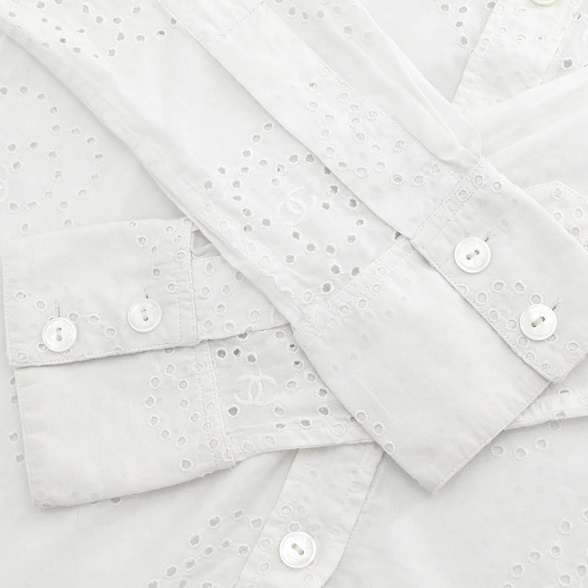 Chanel 2008 Shirt Blouse White #38 - Image 6