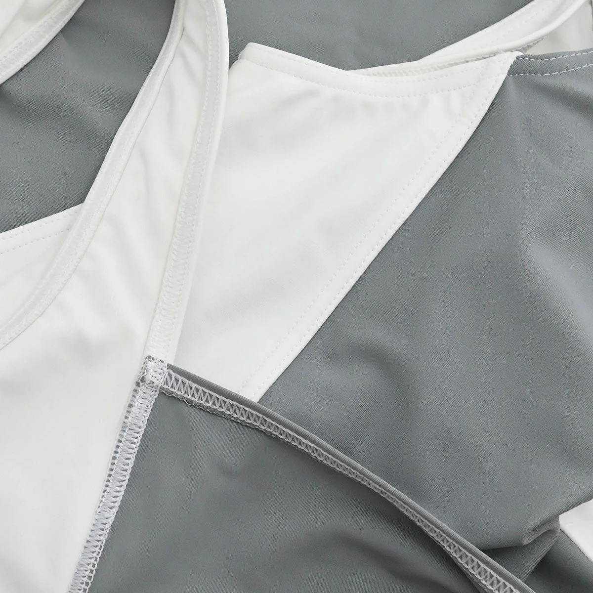 Chanel 2001 Swimwear Swimsuit Sport Line White Gray #40 - Image 6