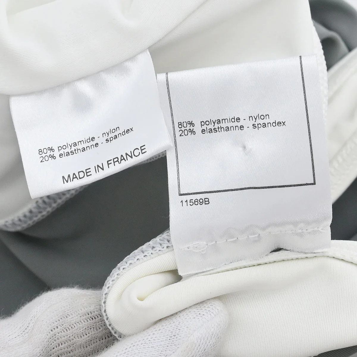 Chanel 2001 Swimwear Swimsuit Sport Line White Gray #40 - Image 9